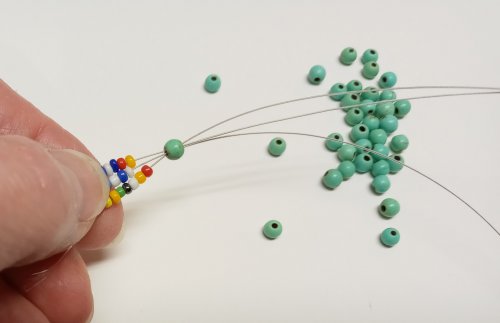 Judy Larson's Seed Bead and Nugget Necklace - , Beading, Beads, , Gather the beading wires together 
